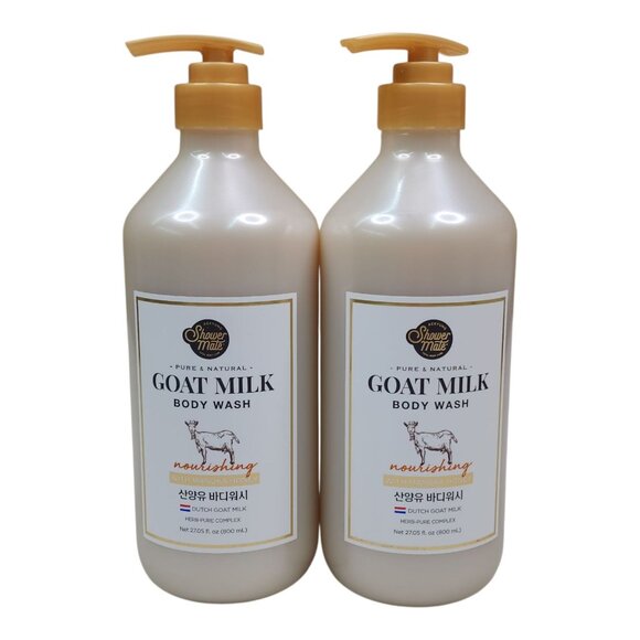 Aekyung Shower Mate 2 pks Goat Milk Body Wash Jumbo 27oz Nourishing - Picture 1 of 5